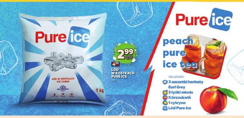 Lód w kostkach ice cubes promocja w Stokrotka
