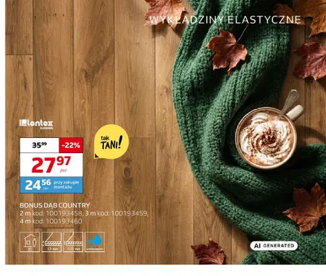 Wykładzina elastyczna Bonus Dąb Country Lentex promocja w Komfort