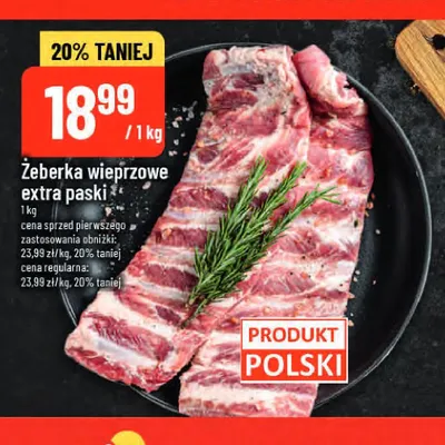 Żeberka wieprzowe extra paski promocja w POLOmarket