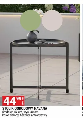 Stolik ogrodowy Havana średnica 47cm wys. 40cm promocja w Merkury Market