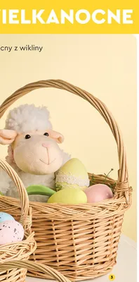 Koszyczek wielkanocny z wikliny duży promocja w Biedronka