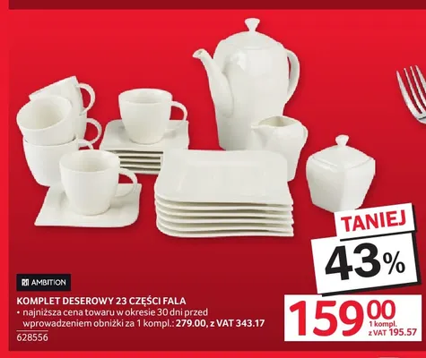 Komplet deserowy 23 części Fala Ambition promocja w Selgros