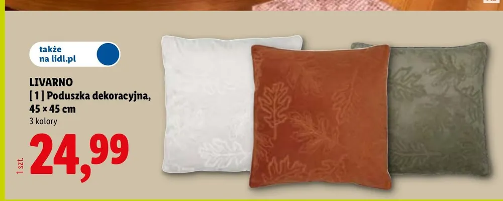 Poduszka dekoracyjna Livarno 45x45 cm promocja w Lidl