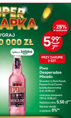 Piwo Desperados Mixado Strawberry Rum Punch promocja w Żabka