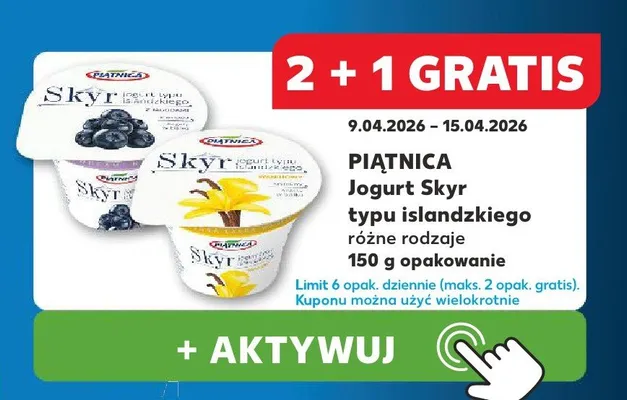 Jogurt Skyr typu islandzkiego różne rodzaje promocja w Kaufland