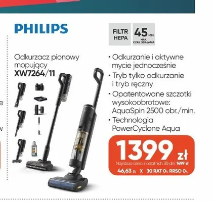 Odkurzacz pionowy mopujący Philips XW7264/11 promocja w Max Elektro