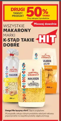 Makarony marki K-Stąd takie Dobre! promocja w Kaufland