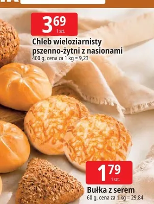 Chleb wieloziarnisty pszenno-żytni z nasionami promocja w Leclerc