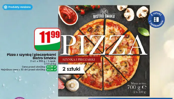 Pizza z szynką i pieczarkami Bistro Smaku promocja w Dino
