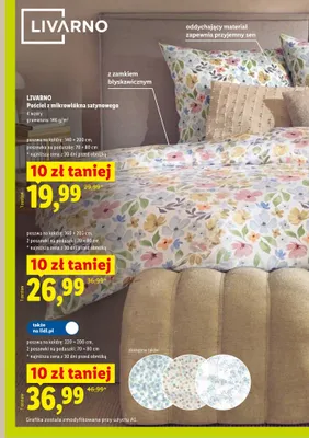 Pościel z mikrowłókna satynowego LIVARNO poszwa na kołdrę 140x200cm poszewka na poduszkę 70x80cm promocja w Lidl