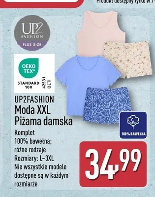 Piżama damska UP2FASHION Moda XXL promocja w Aldi