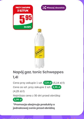 Napój gazowany tonic promocja w Dino