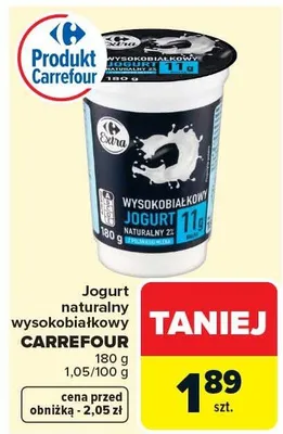Jogurt naturalny wysokobiałkowy promocja w Carrefour Market