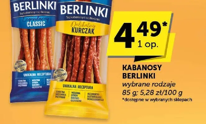 Kabanosy Berlinki Classic promocja w Groszek