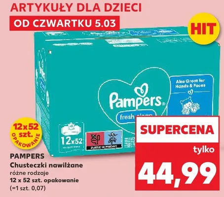 Chusteczki nawilżane różne rodzaje promocja w Kaufland