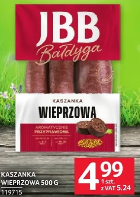 Kaszanka wieprzowa JBB Bałdyga 500 g promocja w Selgros