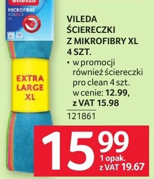 Ściereczki VILEDA z mikrofibry XL 4 szt. promocja w Selgros