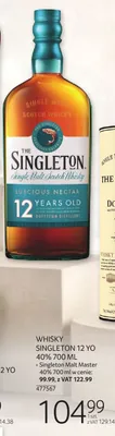 Whisky Singleton 12 YO 40% 700 ML promocja w Selgros