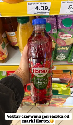 Nektar czerwona porzeczka Hortex promocja w Dino