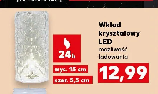 Wkład kryształowy LED możliwość ładowania promocja w Kaufland