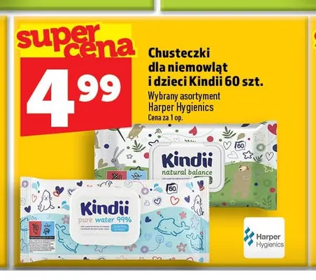 Chusteczki dla niemowląt i dzieci Kindii natural balance promocja w TOPAZ