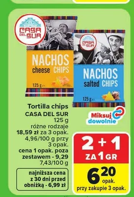 Tortilla chips Casa Del Sur Cheese promocja w Carrefour Market
