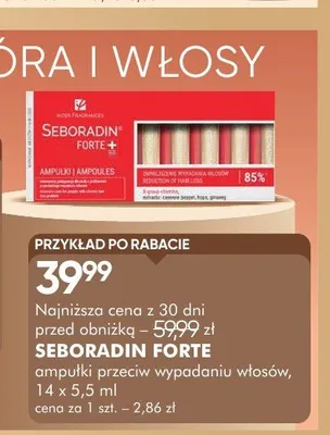 Ampułki przeciw wypadaniu włosów SEBORADIN Forte promocja w Super-Pharm
