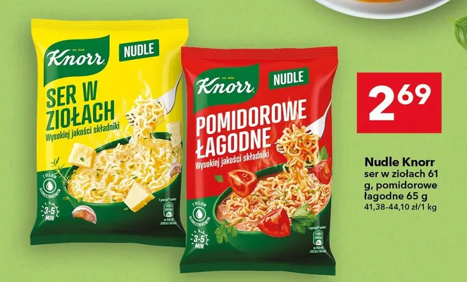 Nudle Knorr ser w ziołach promocja w LEWIATAN