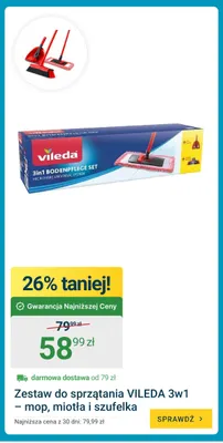 Zestaw do sprzątania Vileda 3w1 mop miotła i szufelka promocja w ERLI