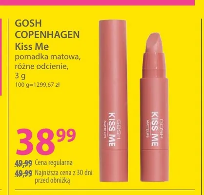 Pomadka matowa Kiss Me Gosh Copenhagen promocja w Hebe
