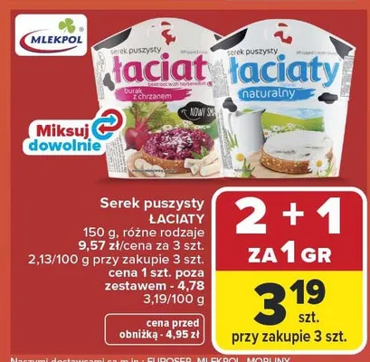 Serek puszysty Łaciaty burak z chrzanem promocja w Carrefour
