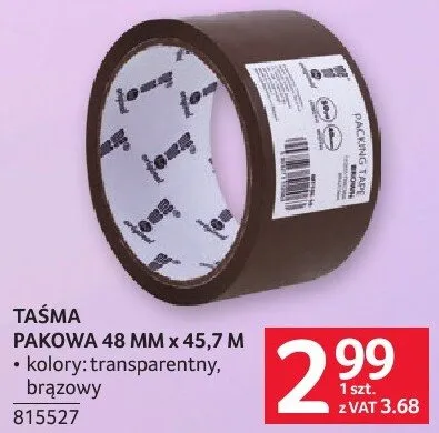 Taśma pakowa 48 MM x 45,7 M promocja w Selgros