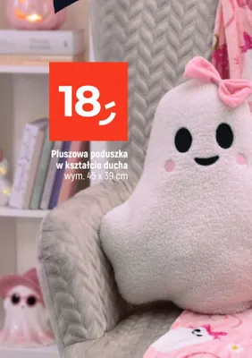 Pluszowa poduszka w kształcie ducha 45x39 cm promocja w Dealz