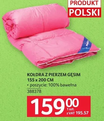 Kołdra Kołdra z piersza gęsim 155 x 200 cm promocja w Selgros