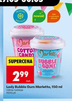 Lody Bubble Gum Marletto promocja w Biedronka