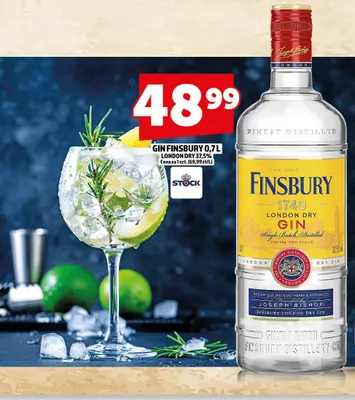 Gin Finsbury London Dry 37,5% promocja w TOPAZ