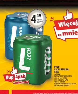 Piwo Lech Premium 4-pak promocja w Arhelan