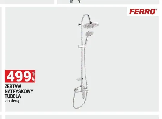 Zestaw natryskowy Ferro Tudela z baterią promocja w Merkury Market