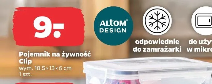 Pojemnik na żywność Clip wym. 18,5x13x6cm 900ml promocja w Netto