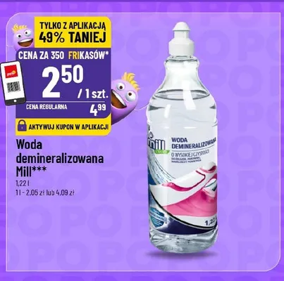 Woda demineralizowana Mill promocja w POLOmarket
