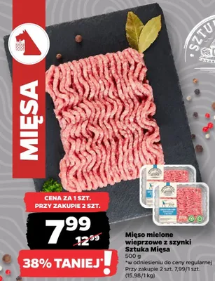 Mięso mielone wieprzowe z szynki promocja w Netto