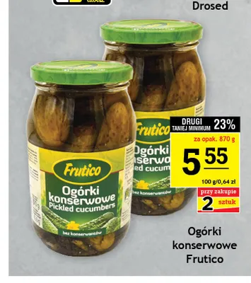 Ogórki konserwowe Frutico promocja w Gram Market