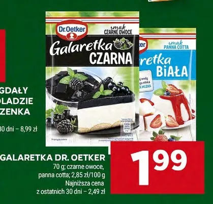 Galaretka czarne owoce, panna cotta promocja w Stokrotka