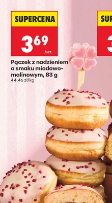 Pączek z nadzieniem o smaku miodowo-malinowym promocja w Biedronka