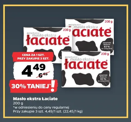 Masło ekstra Łaciate promocja w Netto