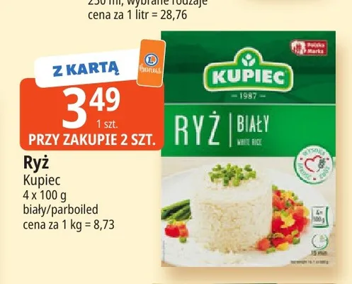 Ryż parboiled Kupiec 4-pak promocja w Leclerc
