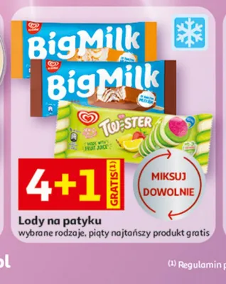 Lody na patyku Twister Algida promocja w Auchan