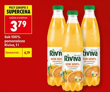 Sok 100% pomarańcza Riviva promocja w Biedronka