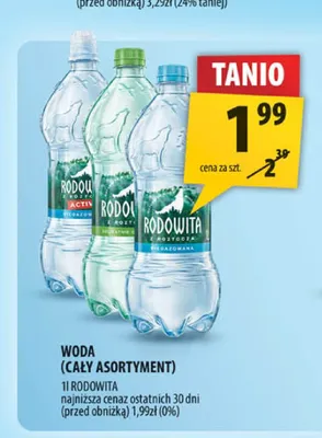 Woda mineralna niegazowana Rodowita promocja w Arhelan