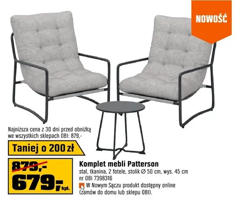 Komplet mebli Patterson promocja w OBI